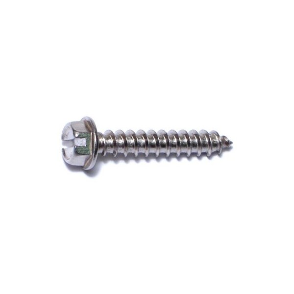 Midwest Fastener Sheet Metal Screw, #12 x 1-1/4 in, 18-8 Stainless Steel Flange Hex Head Slotted Drive, 50 PK 53616 - main